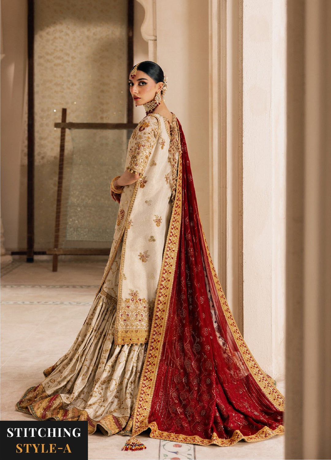 AIK Atelier Unstitched Embroidered Zari Net 3 Piece Suit AIK26UAW D-03 - Wedding Collection