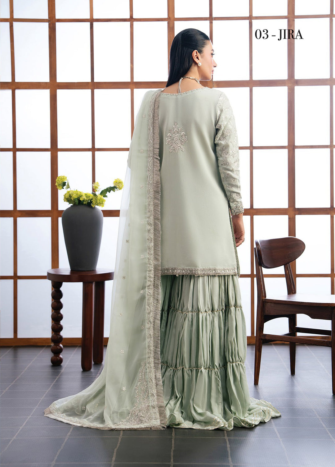 Kalani by Xenia Formals Unstitched Embroidered Rawsilk 3 Piece Suit XE26UKW 03-JIRA - Wedding Collection