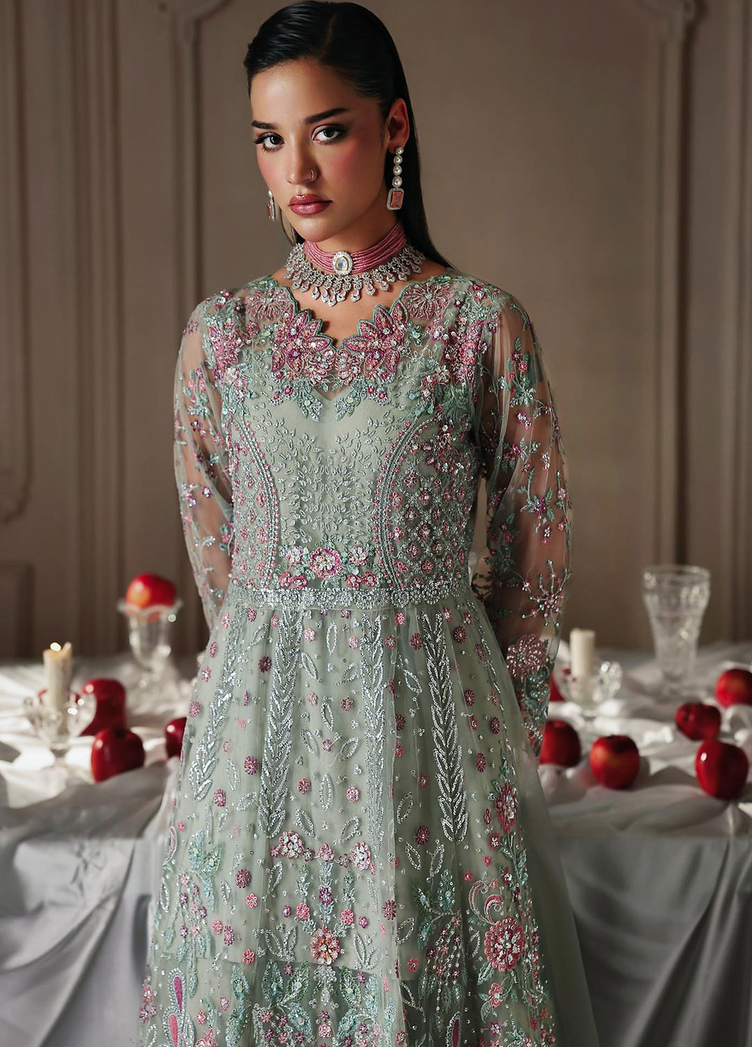 Sage by Rajbari Unstitched Embroidered Net 4 Piece Suit RB26SW Shizelle 03 - Wedding Collection