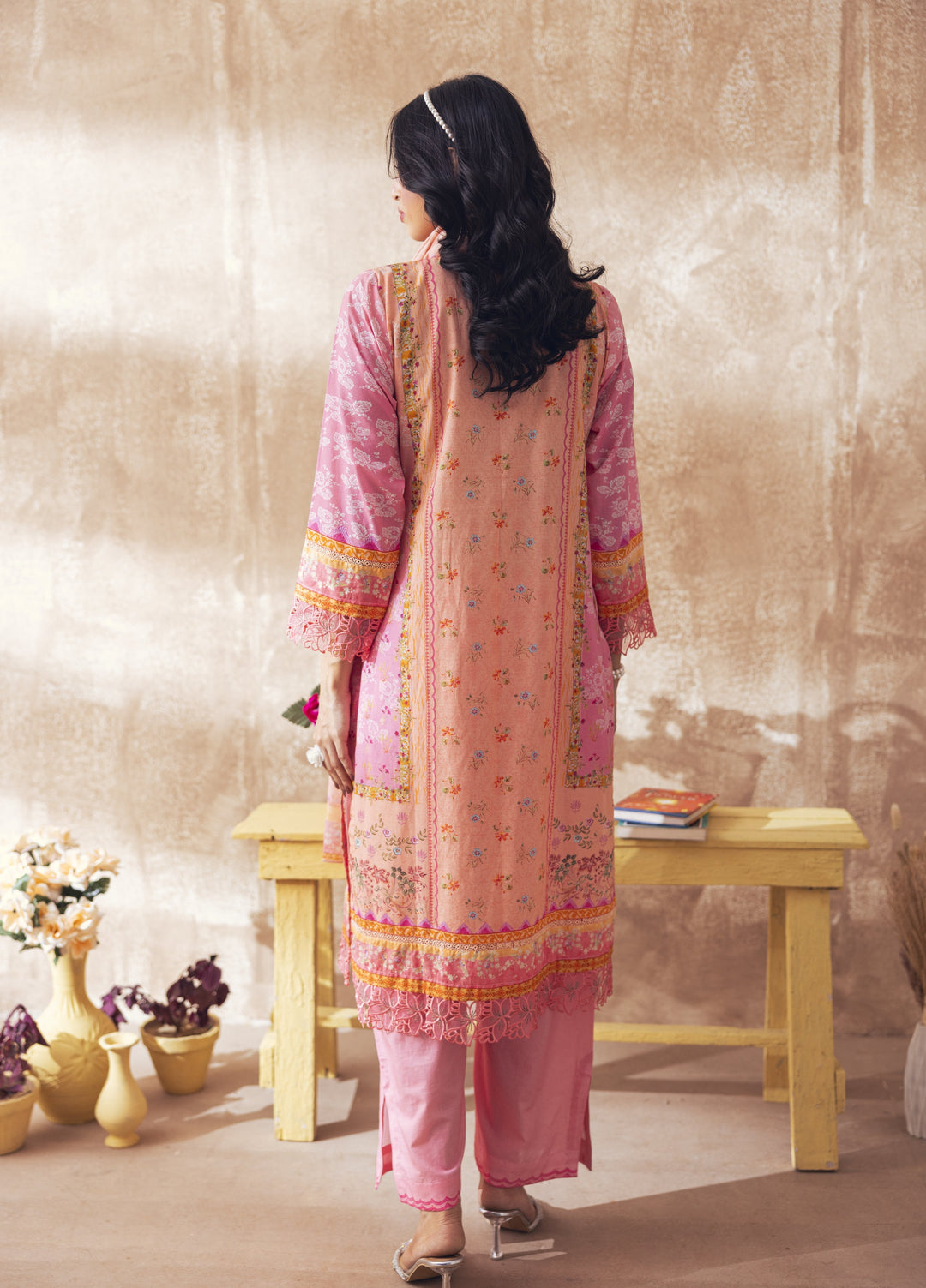 Liyana by Mashra RTW Printed Lawn 3 Piece Suit LIY-PEA-003-OS-1 Peach pearl - Casual Collection