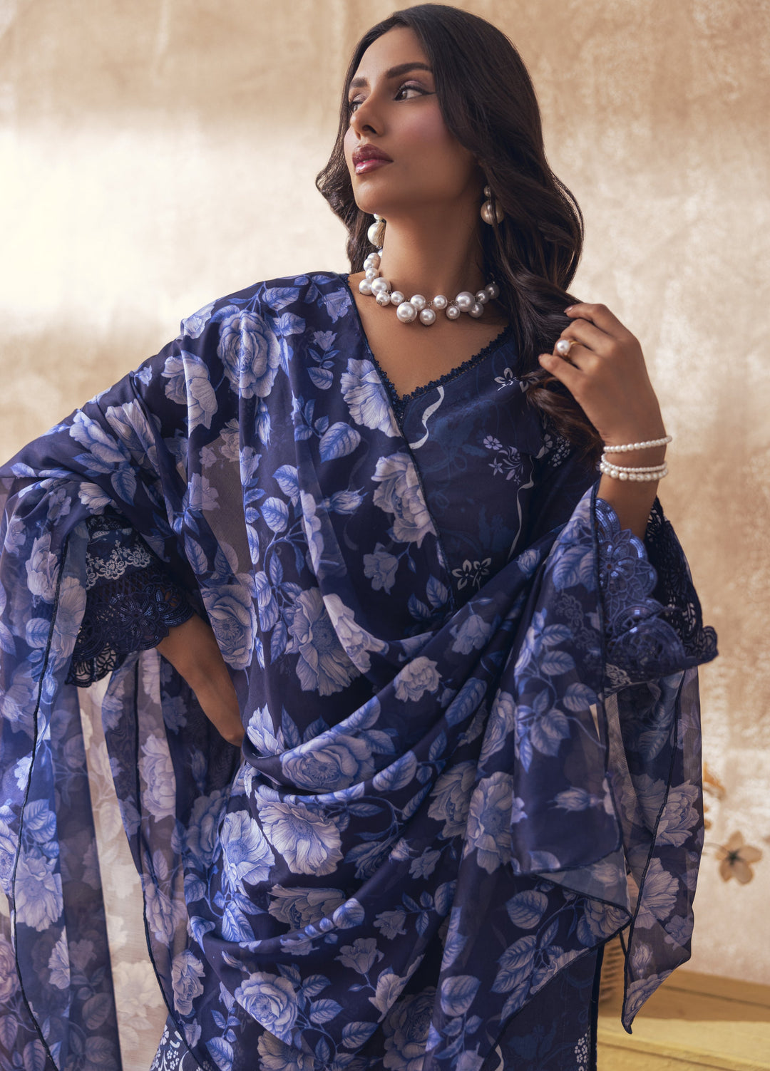 Liyana by Mashra RTW Printed Lawn 3 Piece Suit LIY-BEL-016 Bellweather Blue - Casual Collection