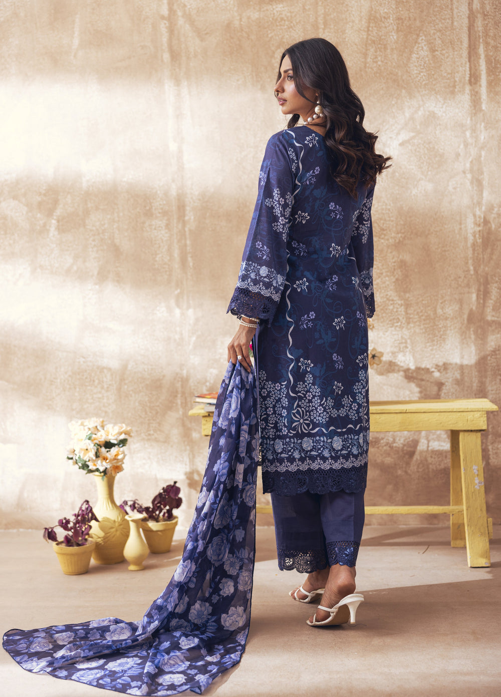 Liyana by Mashra RTW Printed Lawn 3 Piece Suit LIY-BEL-016 Bellweather Blue - Casual Collection