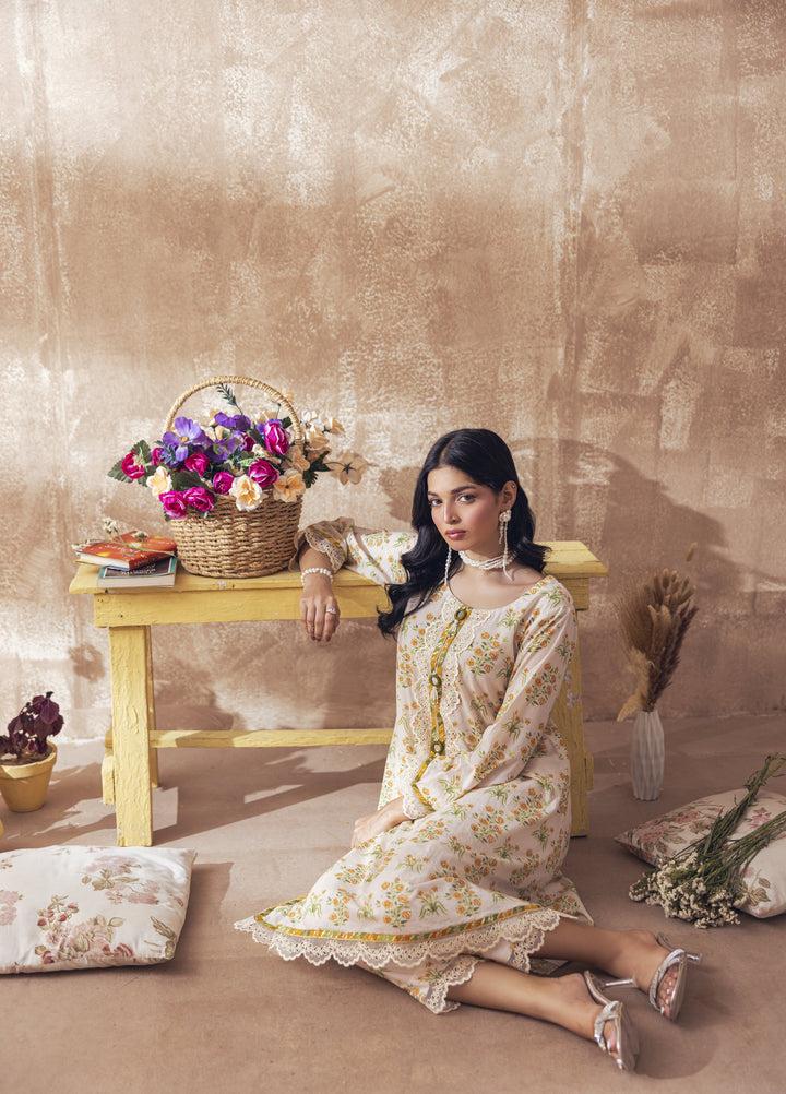 Liyana by Mashra RTW Printed Lawn 2 Piece Suit LIY-CAM-022 Camel - Casual Collection