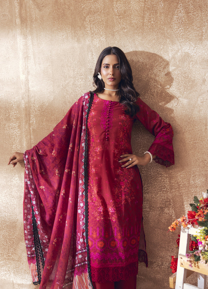 Liyana by Mashra RTW Printed Lawn 3 Piece Suit LIY-BER-006 Berry - Casual Collection