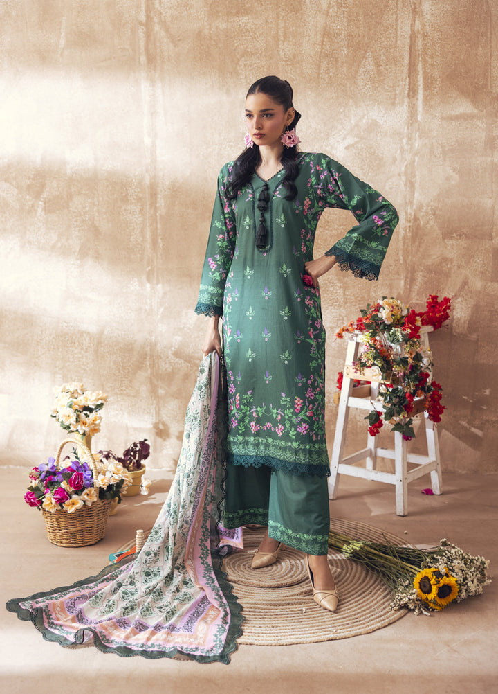 Liyana by Mashra RTW Printed Lawn 3 Piece Suit LIY-EME-002 Emerald - Casual Collection