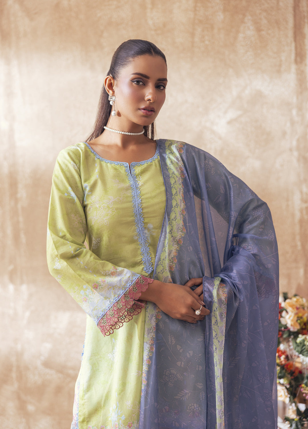 Liyana by Mashra RTW Printed Lawn 3 Piece Suit LIY-BUT-012 Butterfly Green - Casual Collection