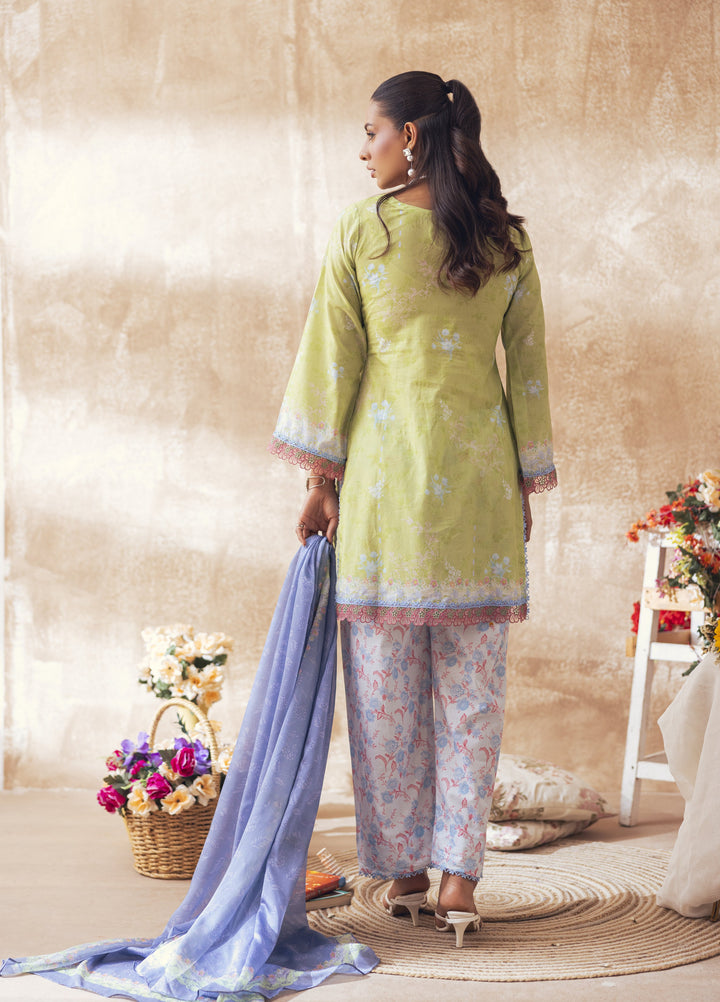 Liyana by Mashra RTW Printed Lawn 3 Piece Suit LIY-BUT-012 Butterfly Green - Casual Collection