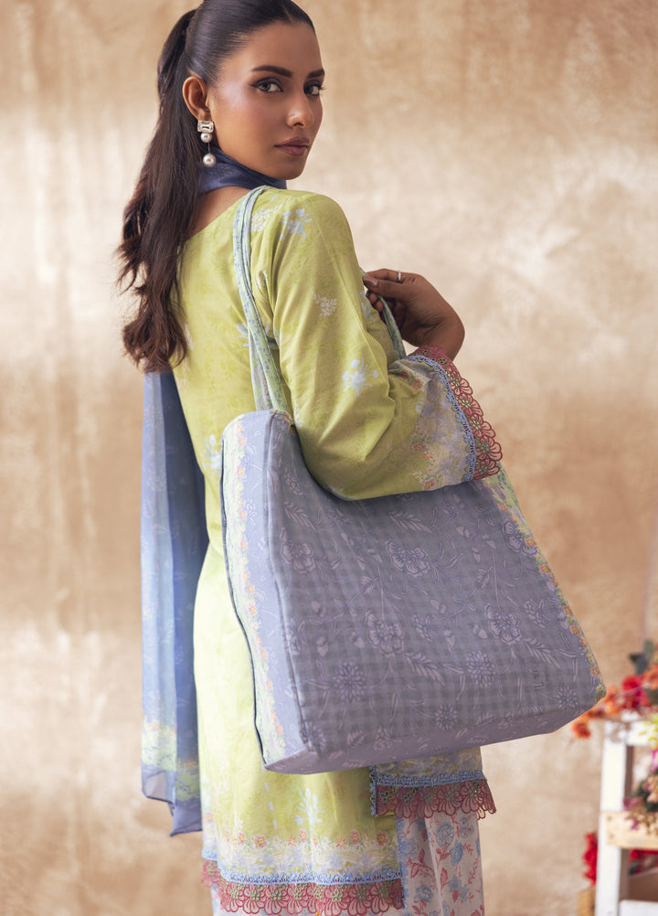 Liyana by Mashra RTW Printed Lawn 3 Piece Suit LIY-BUT-012 Butterfly Green - Casual Collection