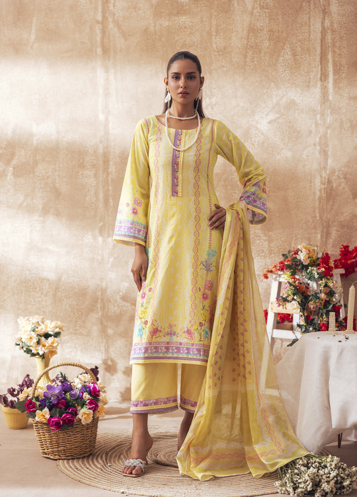 Liyana by Mashra RTW Printed Lawn 3 Piece Suit LIY-LEM-010 Lemon Drop - Casual Collection
