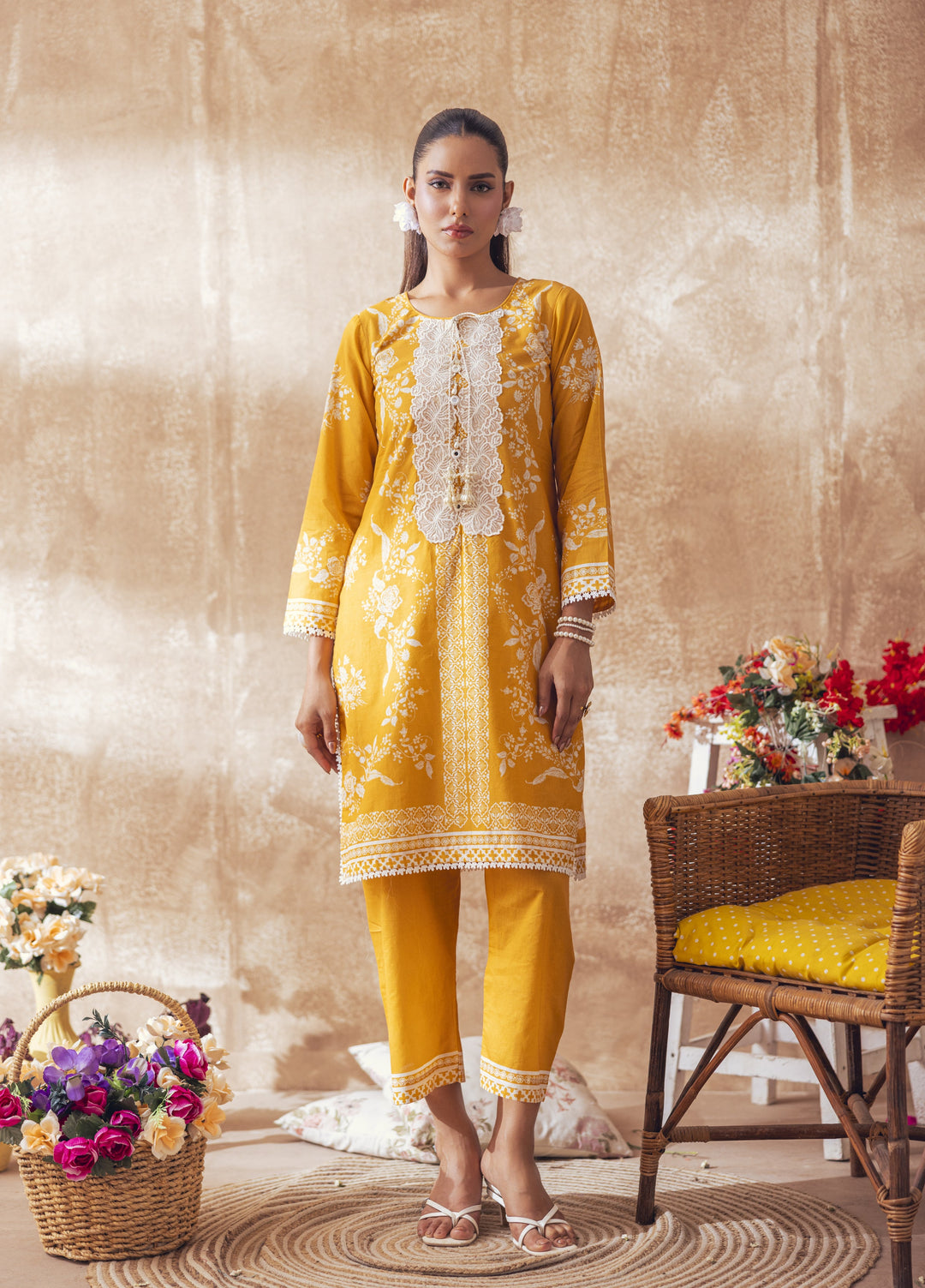 Liyana by Mashra RTW Printed Lawn 2 Piece Suit LIY-YAM-020 Yam - Casual Collection