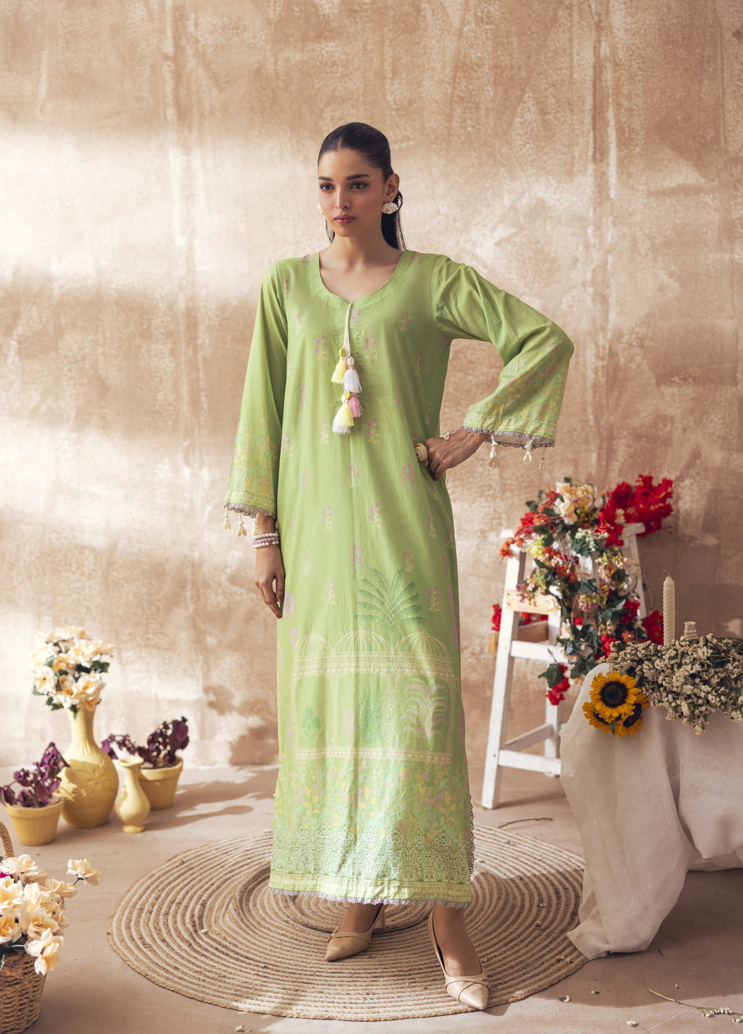 Liyana by Mashra RTW Printed Lawn 2 Piece Suit LIY-LEA-032 Leaf green - Casual Collection
