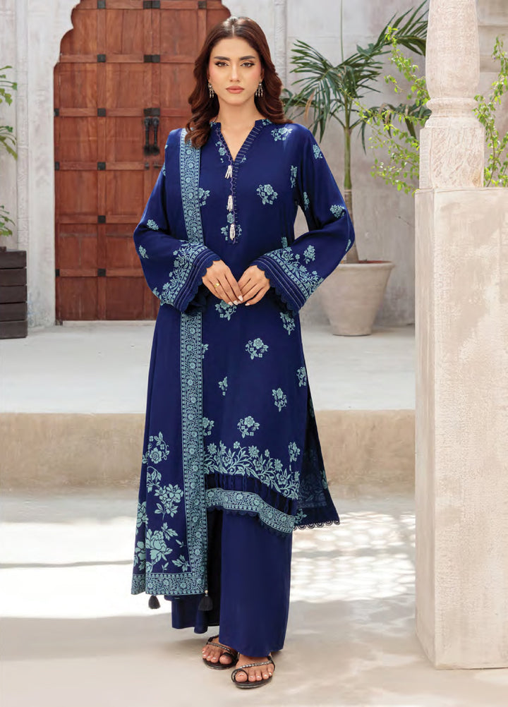 Lakhany Printed Pashmina Suits Unstitched 3 Piece LSM25LP LG-RL-0335-A - Winter Collection