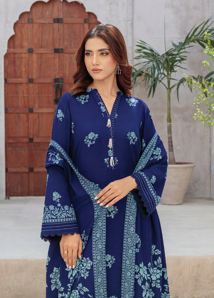 Lakhany Printed Pashmina Suits Unstitched 3 Piece LSM25LP LG-RL-0335-A - Winter Collection