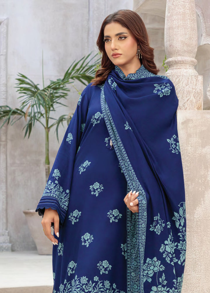 Lakhany Printed Pashmina Suits Unstitched 3 Piece LSM25LP LG-RL-0335-A - Winter Collection