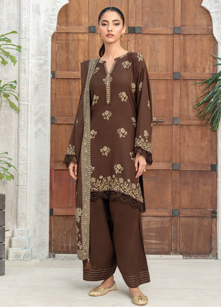 Lakhany Printed Pashmina Suits Unstitched 3 Piece LSM25LP LG-RL-0335-C - Winter Collection