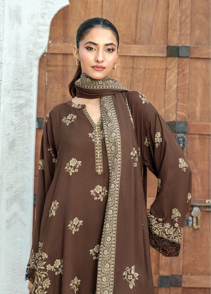 Lakhany Printed Pashmina Suits Unstitched 3 Piece LSM25LP LG-RL-0335-C - Winter Collection