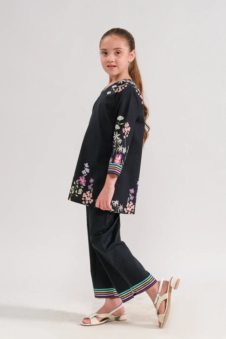 Dhaga Kids Pret Printed Poly lawn 2 Piece Floral Nocturne SPD25K - Summer Collection