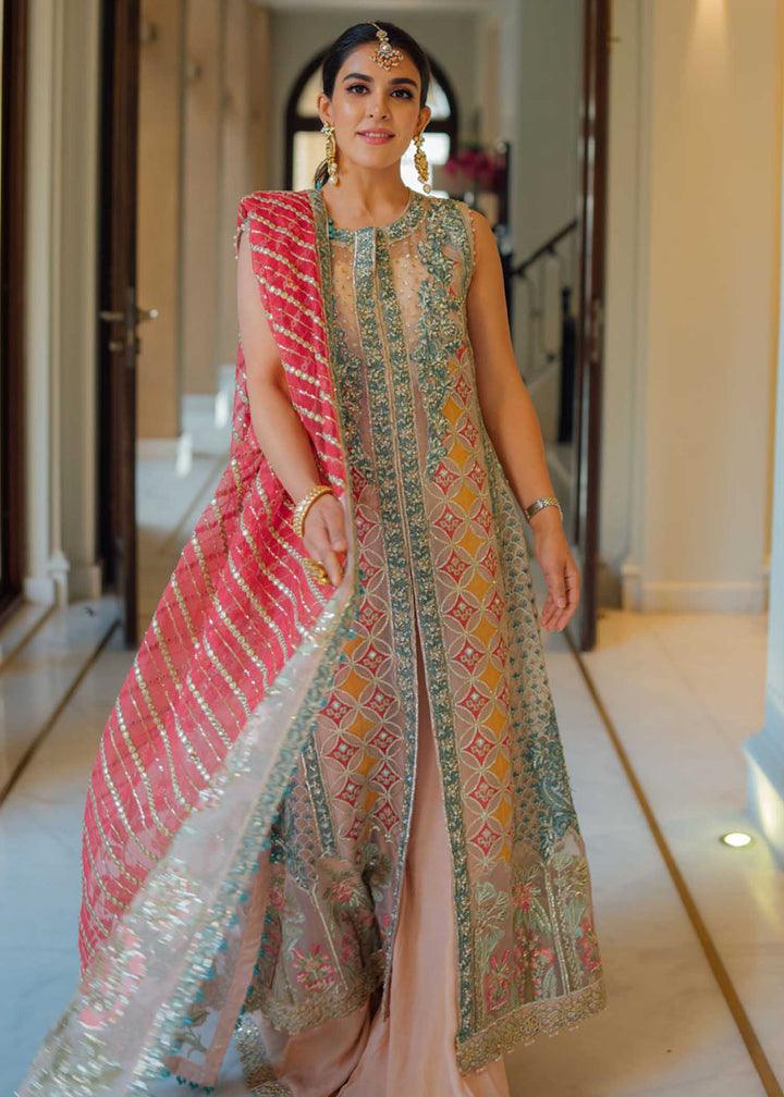 Desi Wedding Ho Rae Hai by Crimson Embroidered Organza Suits Unstitched 3 Piece CR22WD 6B Rose - Wedding Collection