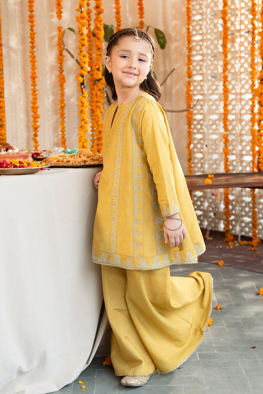 Noore Eid by Panache Girls RTW Embroidered Silk 2 Piece Suit Hoor - Eid Collection