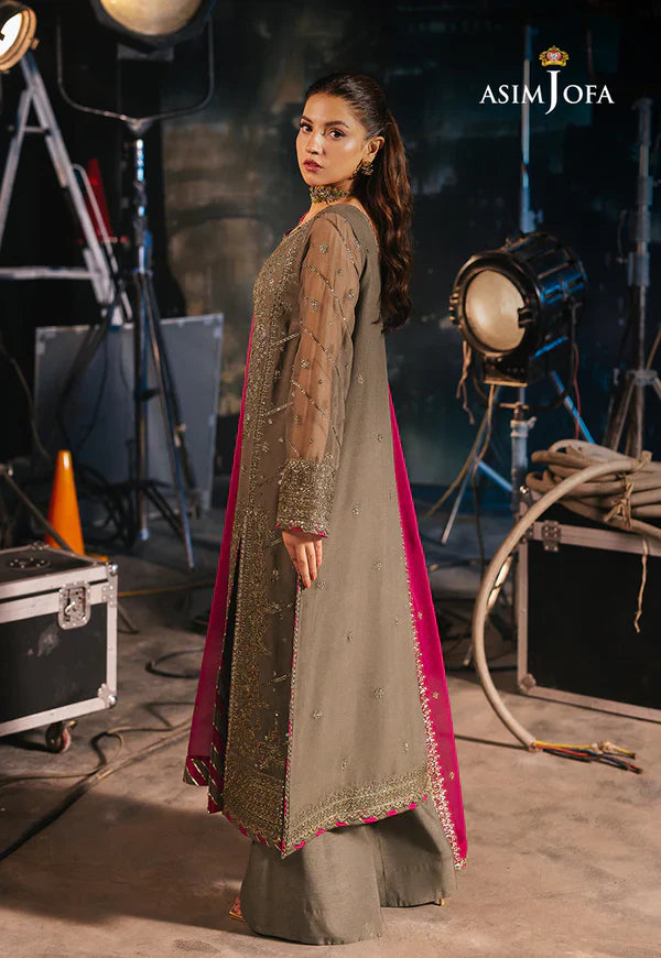 Asim Jofa Embroidered Chiffon Suits Unstitched 3 Piece AJ25LF AJLF-06 - Festive Collection