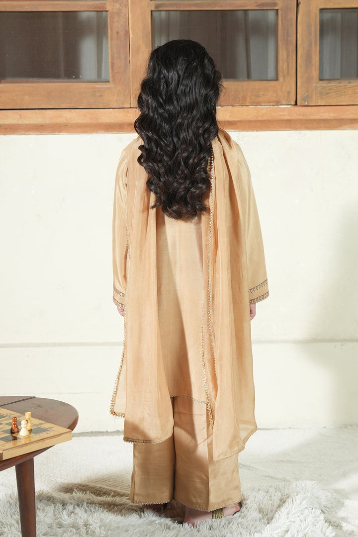 Noore Eid by Panache Girls RTW Embroidered Silk 3 Piece Suit Deyar Kids - Eid Collection