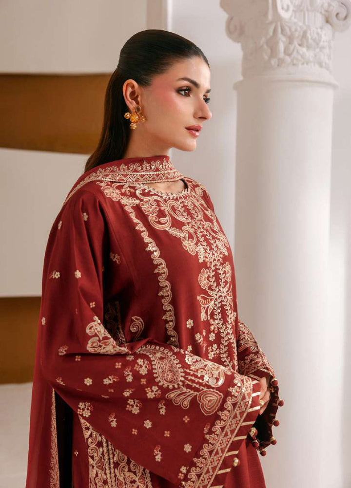 Luxe Silk by Florent Unstitched Embroidered Raw Silk 3 Piece Suit FL26ULS Elise - Festive Collection