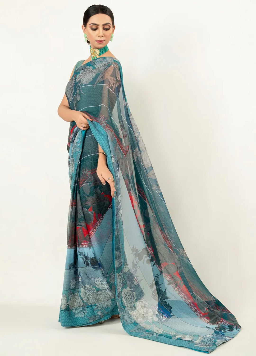 Imran Aftab RTW Printed Chiffon 3 Piece Suit IASC 03 - Festive Collection