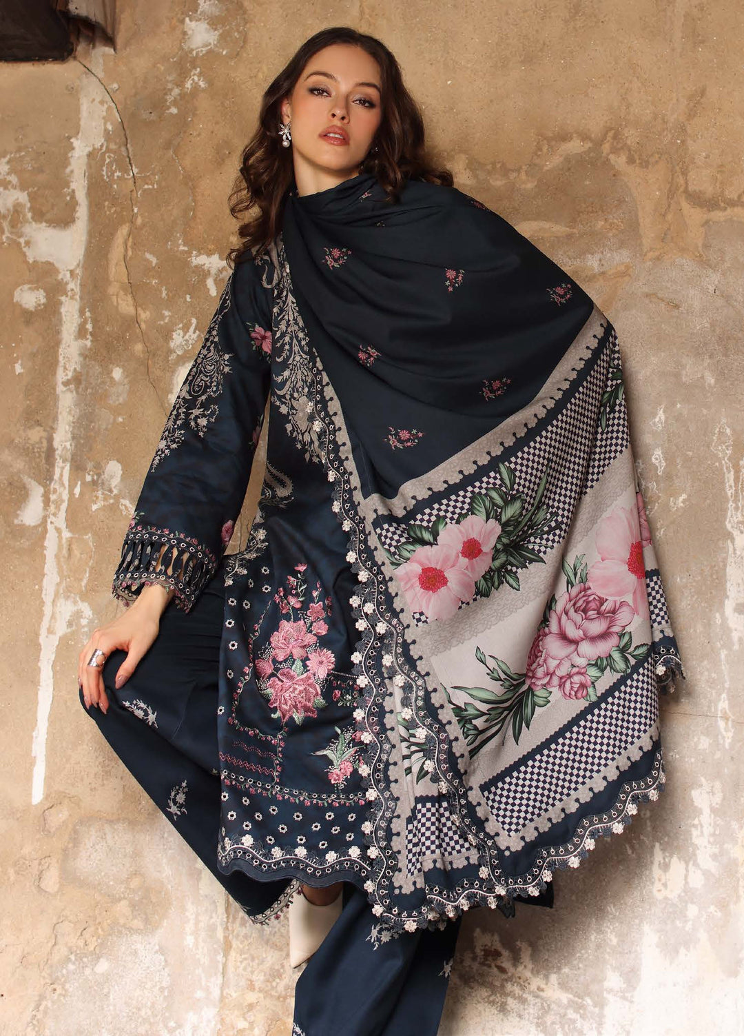 Aniiq by Charizma Unstitched Embroidered Linen 3 Piece Suit CHR26ULA ANW7-01 - Casual Collection