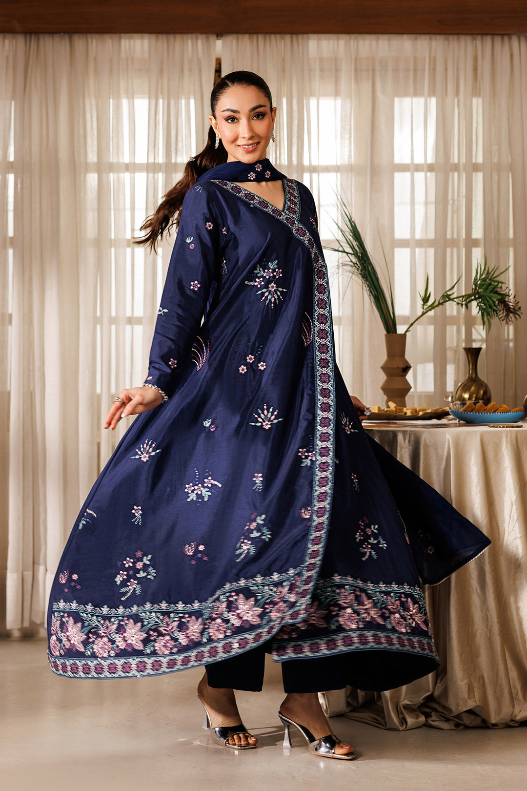 Noore Eid by Panache Women RTW Embroidered Raw Silk 3 Piece Suit Gulrukh - Eid Collection