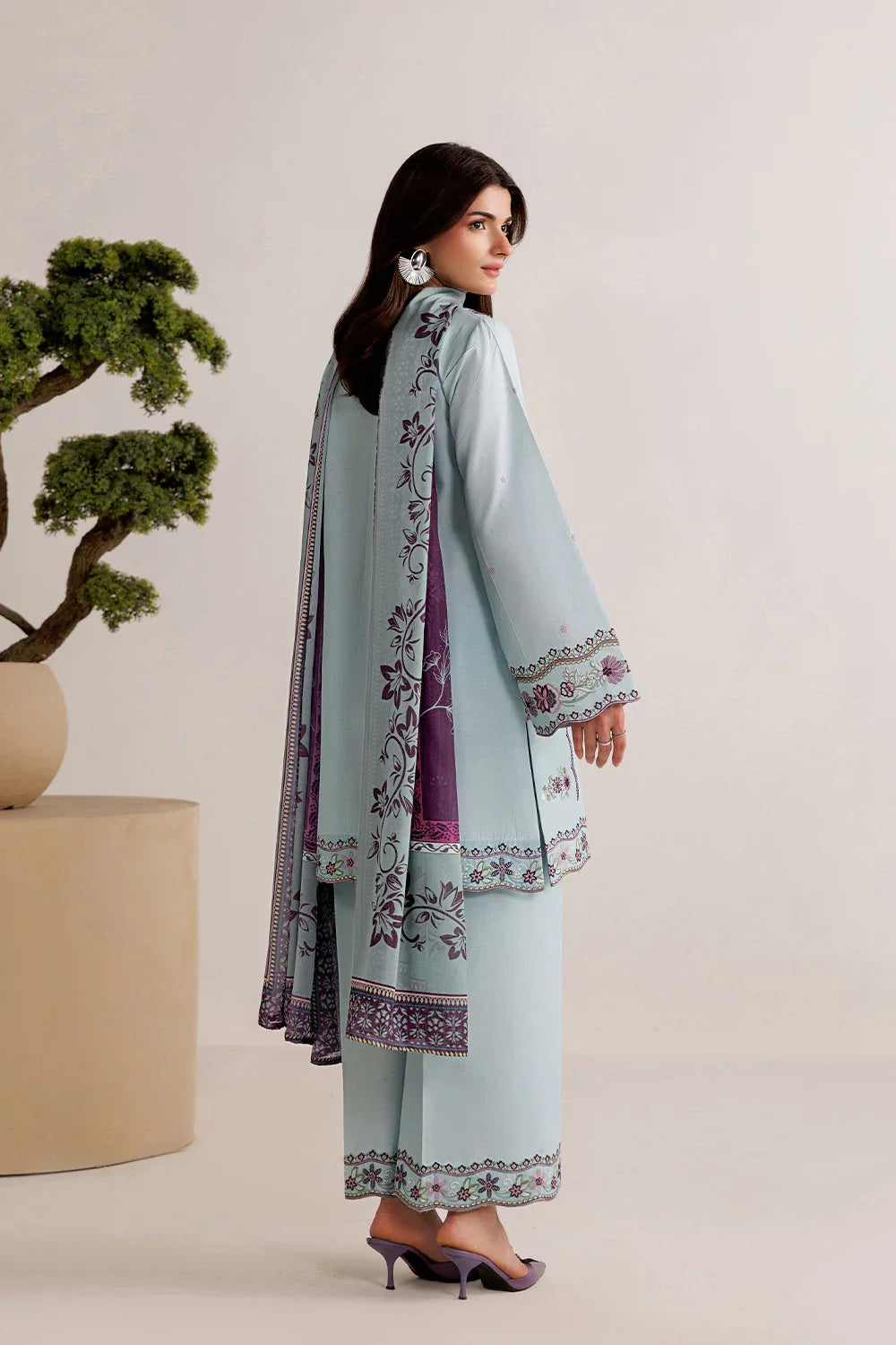 Mistfall by Panache Apparel RTW Embroidered Cotton 3 Piece Suit mirelle Eid Collection
