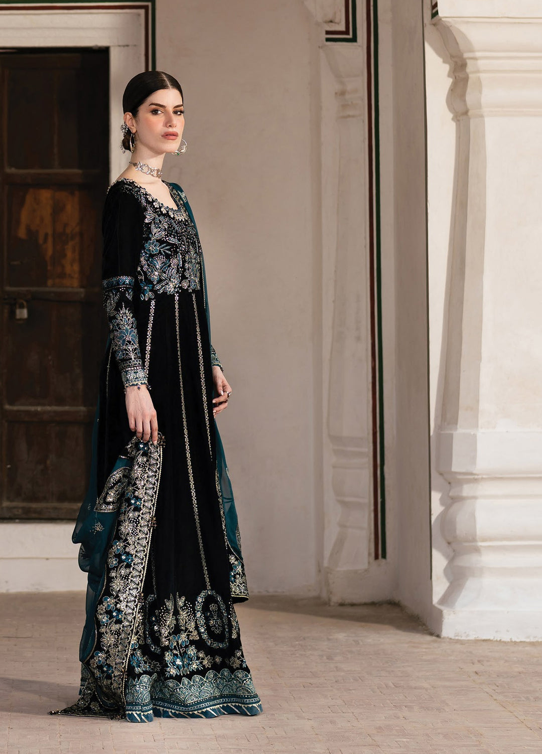 Mor by Xenia Formals Unstitched Embroidered Velvet 3 Piece Suit XE26UMV 06 Uzrat - Festive Collection