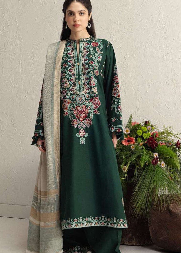 Coco by Zara Shahjahan Unstitched Khaddar 3 Piece Suit CZS26UKW OCHRE 2B - Winter Collection