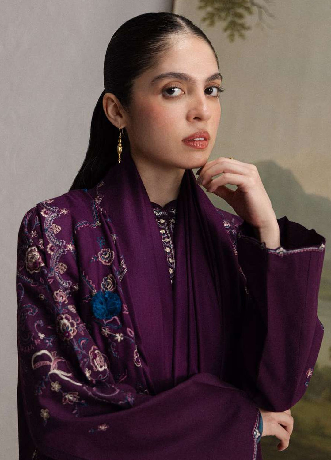 Coco by Zara Shahjahan Unstitched Khaddar 3 Piece Suit CZS26UKW SHAB 5A - Winter Collection