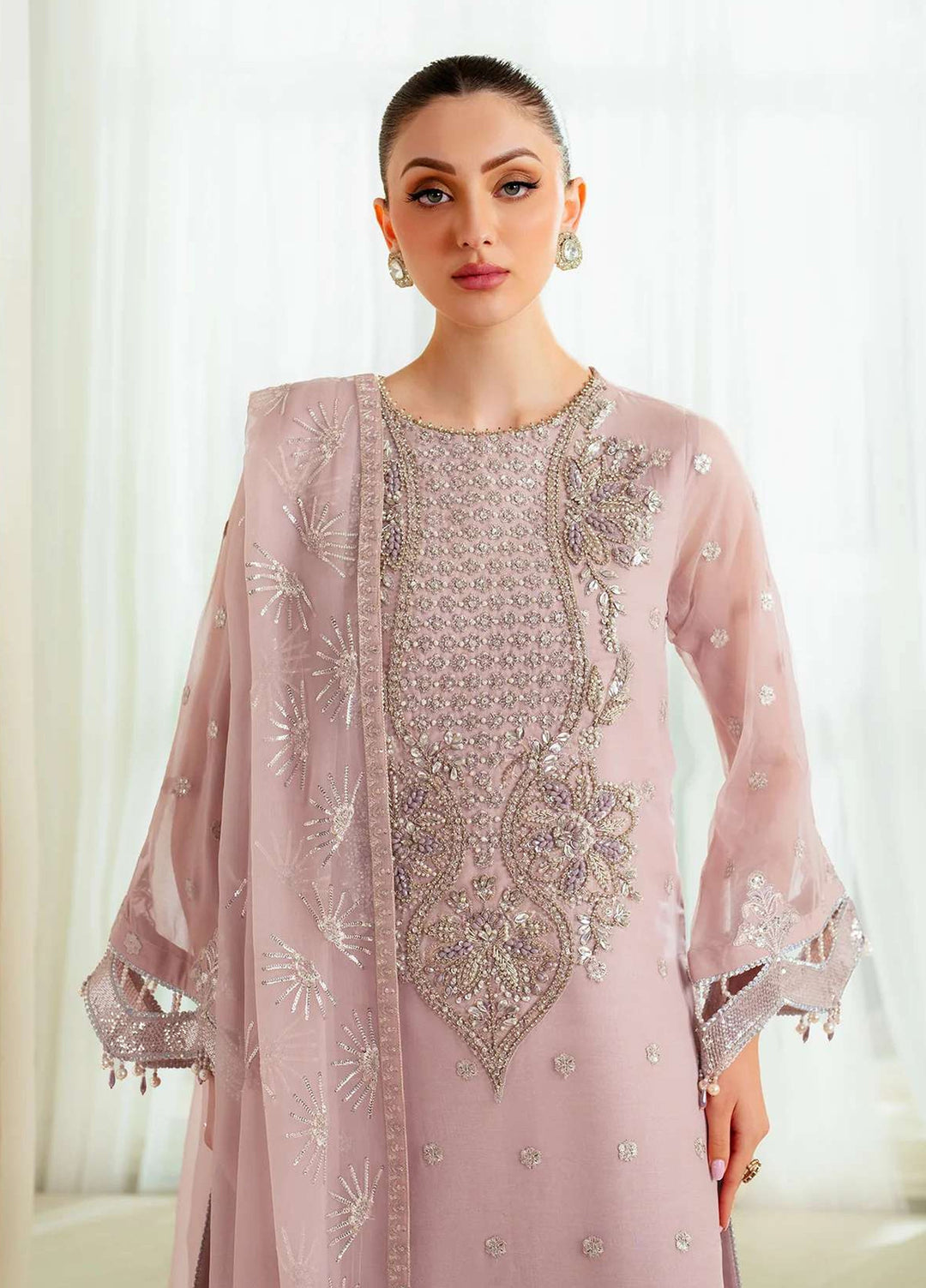 Alizeh Fashion Unstitched Embroidered Chiffon 3 Piece Suit AF26UCF AF-BHM-4045-Sira - Festive Collection