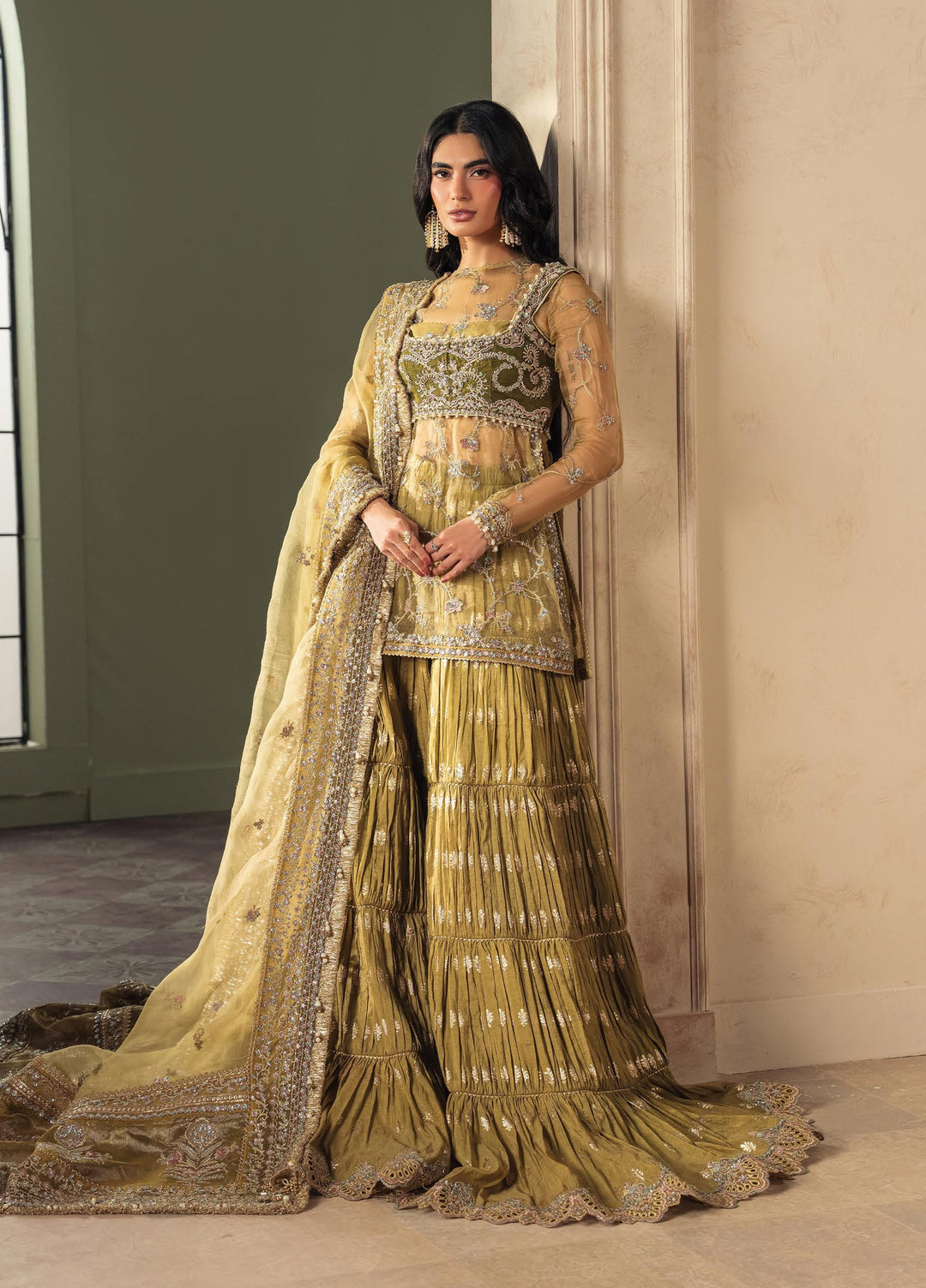 Luminara by Ayzel Unstitched Embroidered Organza 3 Piece Suit AAF26UWL Iril AYZ-179 - Wedding Collection