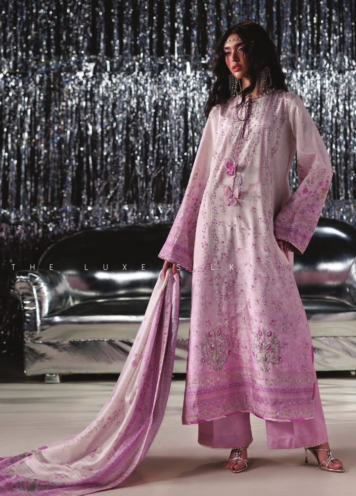 Luxe by Rang Rasiya Unstitched Printed Raw Silk 3 Piece Suit RR26ULS Cherie - Festive Collection