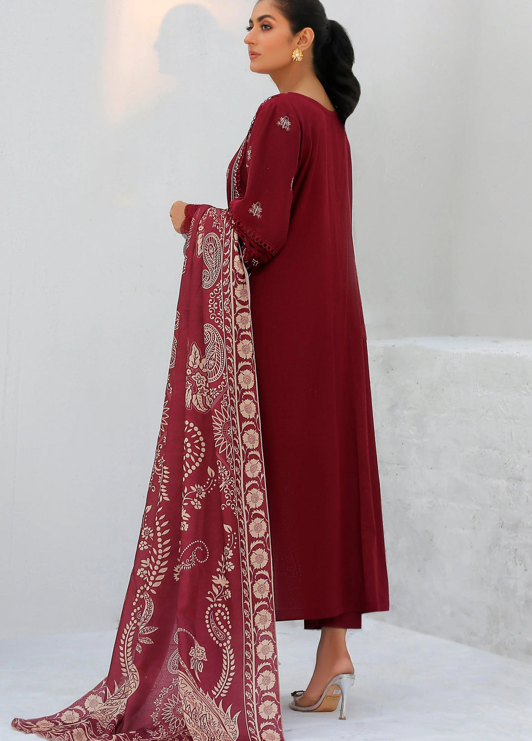 Chandan Nagri RTW Embroidered Khaddar 3 Piece Suit Elora - Winter Collection