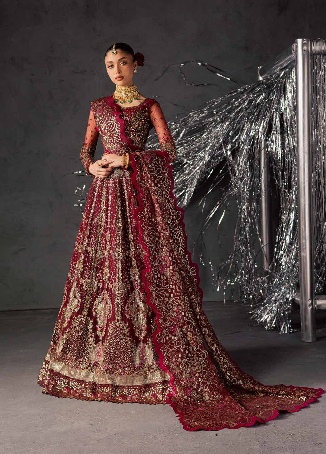 Muse Formal by Nureh Unstitched Embroidered Net 4 Piece Suit NU26UMF NFM-02 - Wedding Collection