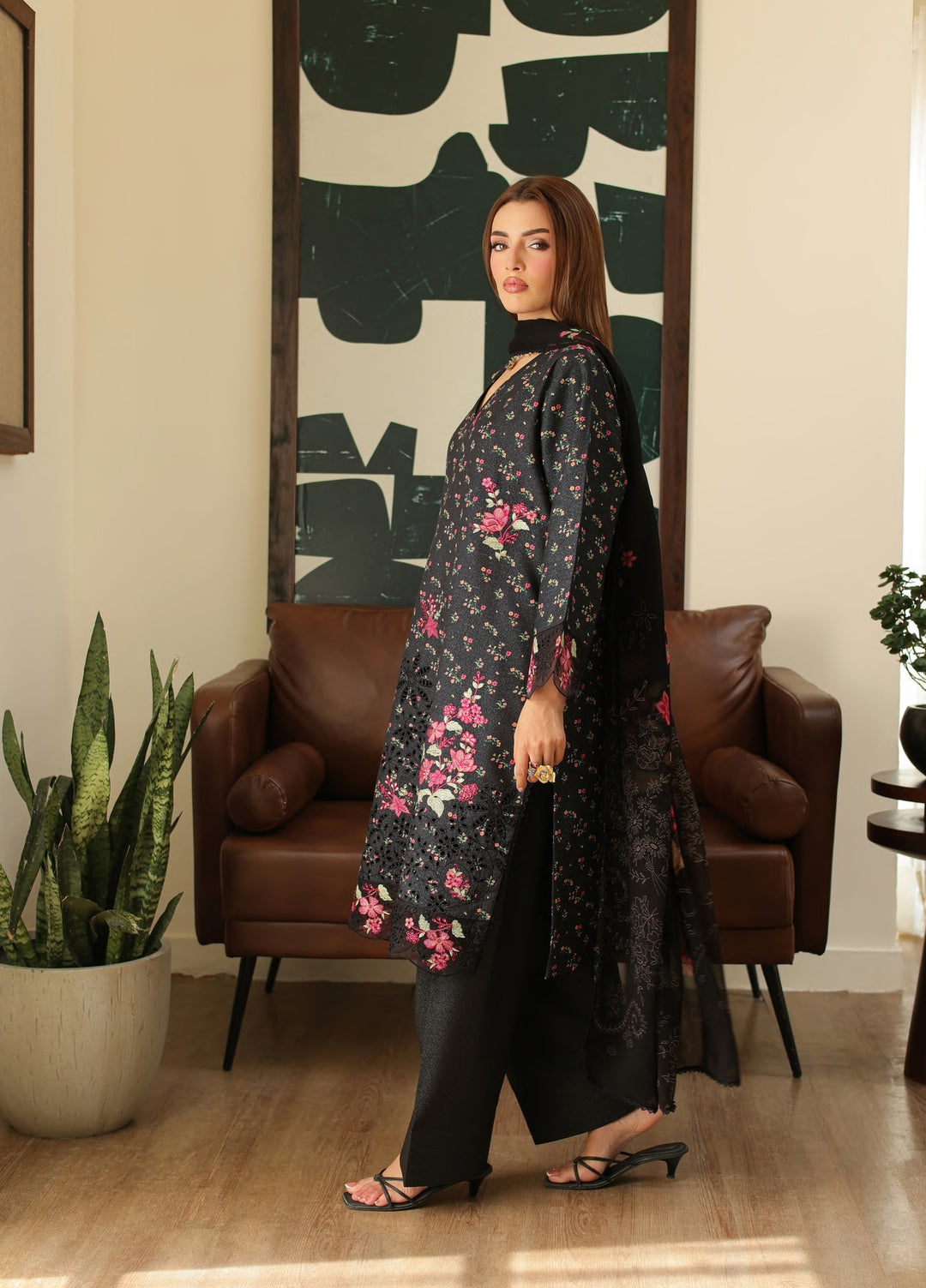 Sahl by Rashid Textiles Unstitched Embroidered Lawn Karandi 3 Piece Suit RT26USLK D-3917 - Casual Collection