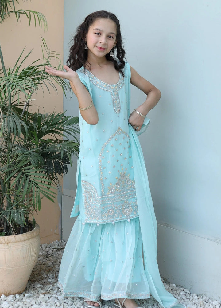 Khanak Girls RTW Embroidered Chiffon 3 Piece Suit KG-11 - Festive Collection