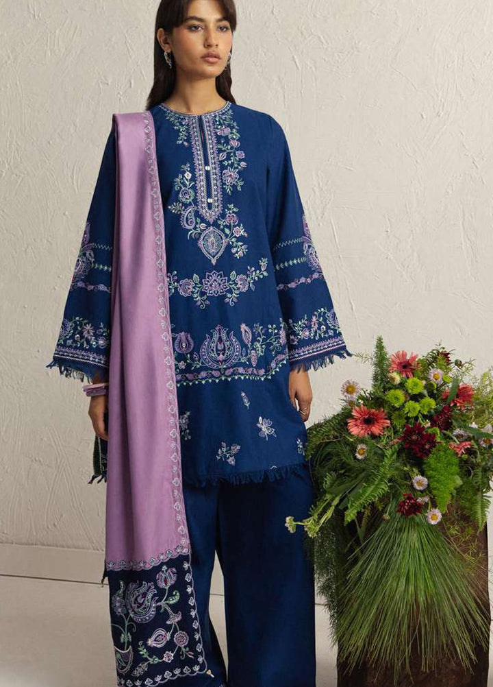 Coco by Zara Shahjahan Unstitched Khaddar 3 Piece Suit CZS26UKW NEELAM 4A - Winter Collection