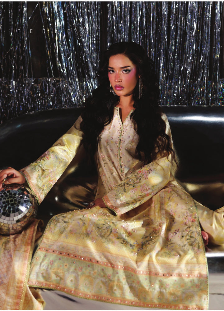 Luxe by Rang Rasiya Unstitched Printed Raw Silk 3 Piece Suit RR26ULS Perle - Festive Collection