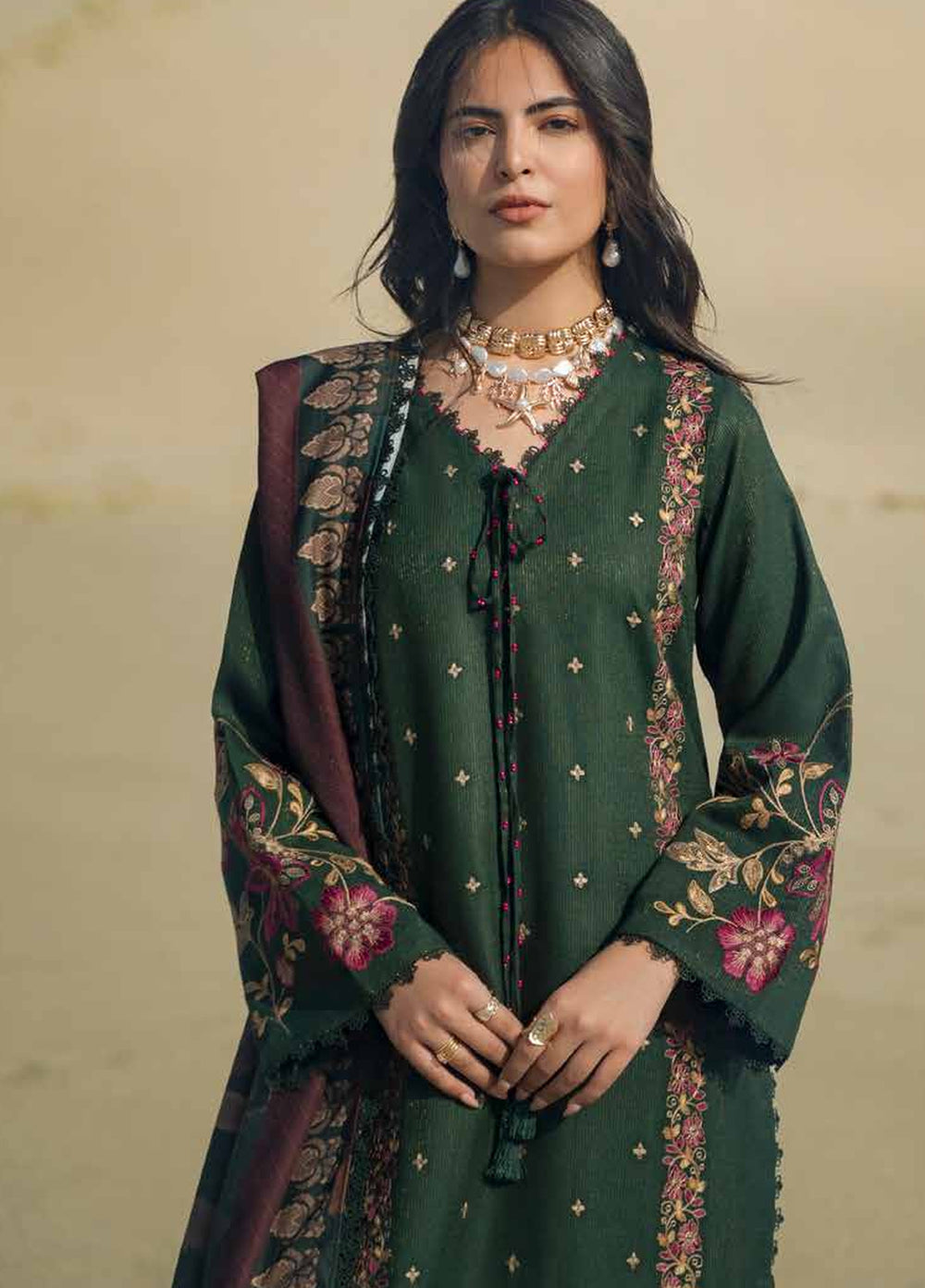 Poshima by Charizma Unstitched Peach Leather 3 Piece Suit CHR26UPP PSW6-15 - Casual Collection