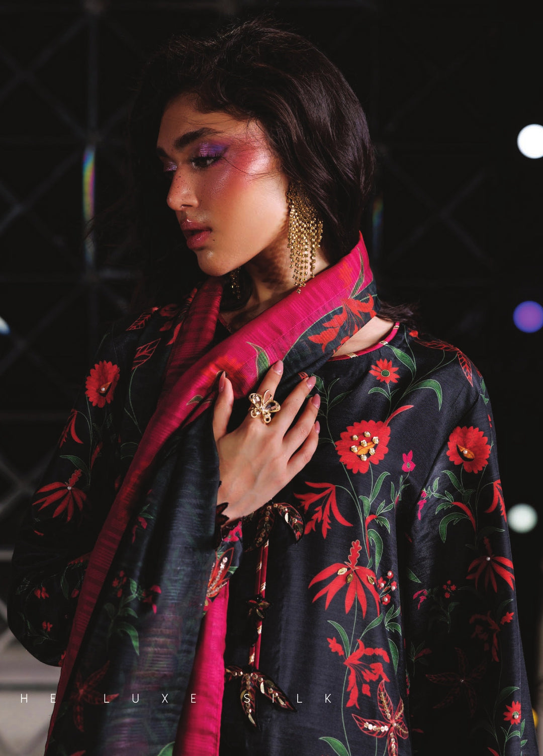 Luxe by Rang Rasiya Unstitched Printed Raw Silk 3 Piece Suit RR26ULS Tresor - Festive Collection