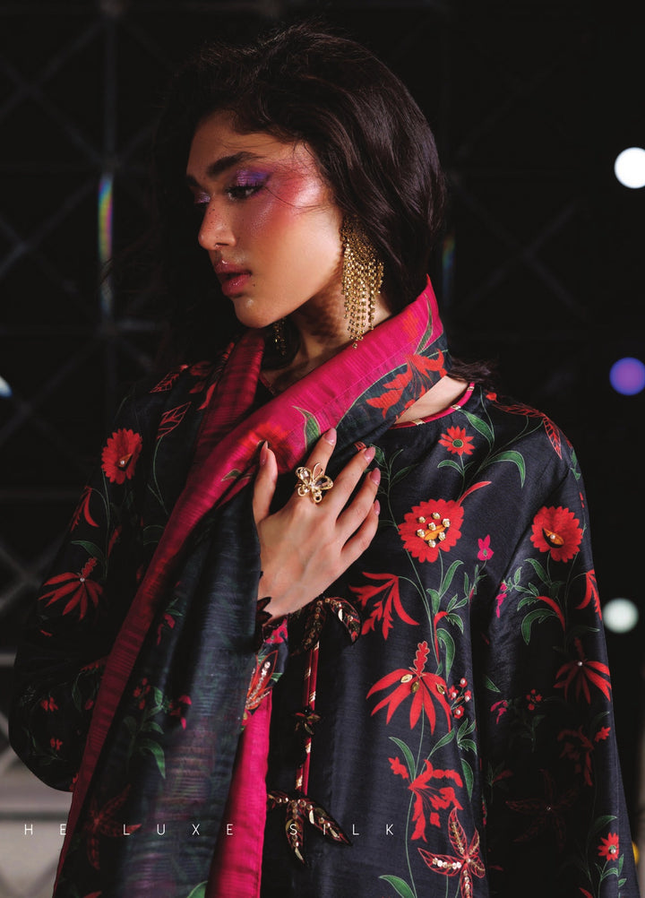 Luxe by Rang Rasiya Unstitched Printed Raw Silk 3 Piece Suit RR26ULS Tresor - Festive Collection