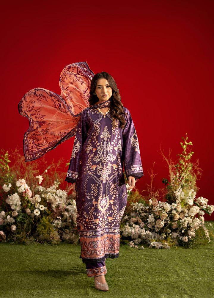 Marine by Rashid Textiles Unstitched Printed Luxury Silk 3 Piece Suit RT26USM D-3905 - Winter Collection