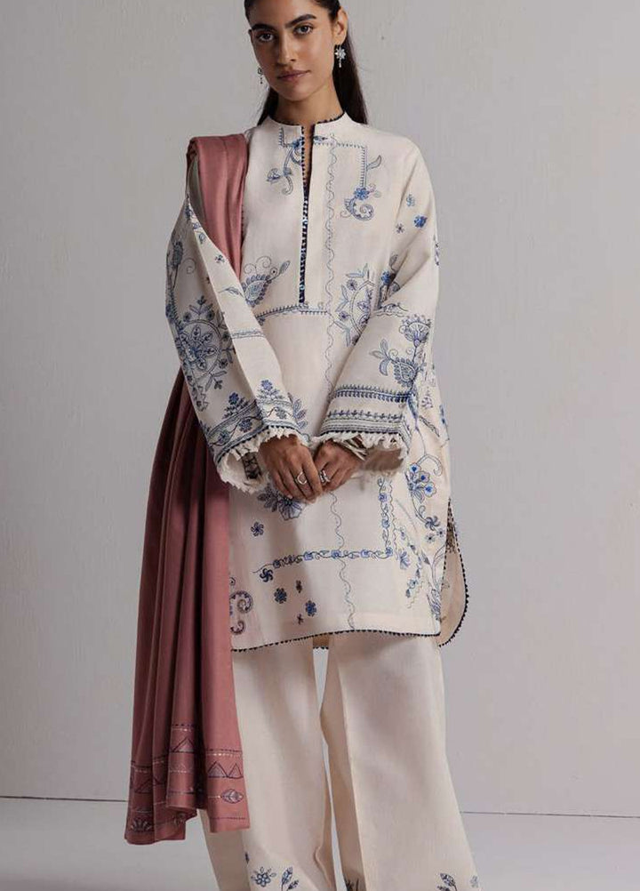 Coco by Zara Shahjahan Unstitched Khaddar 3 Piece Suit CZS26UKW DIBA 10B - Winter Collection