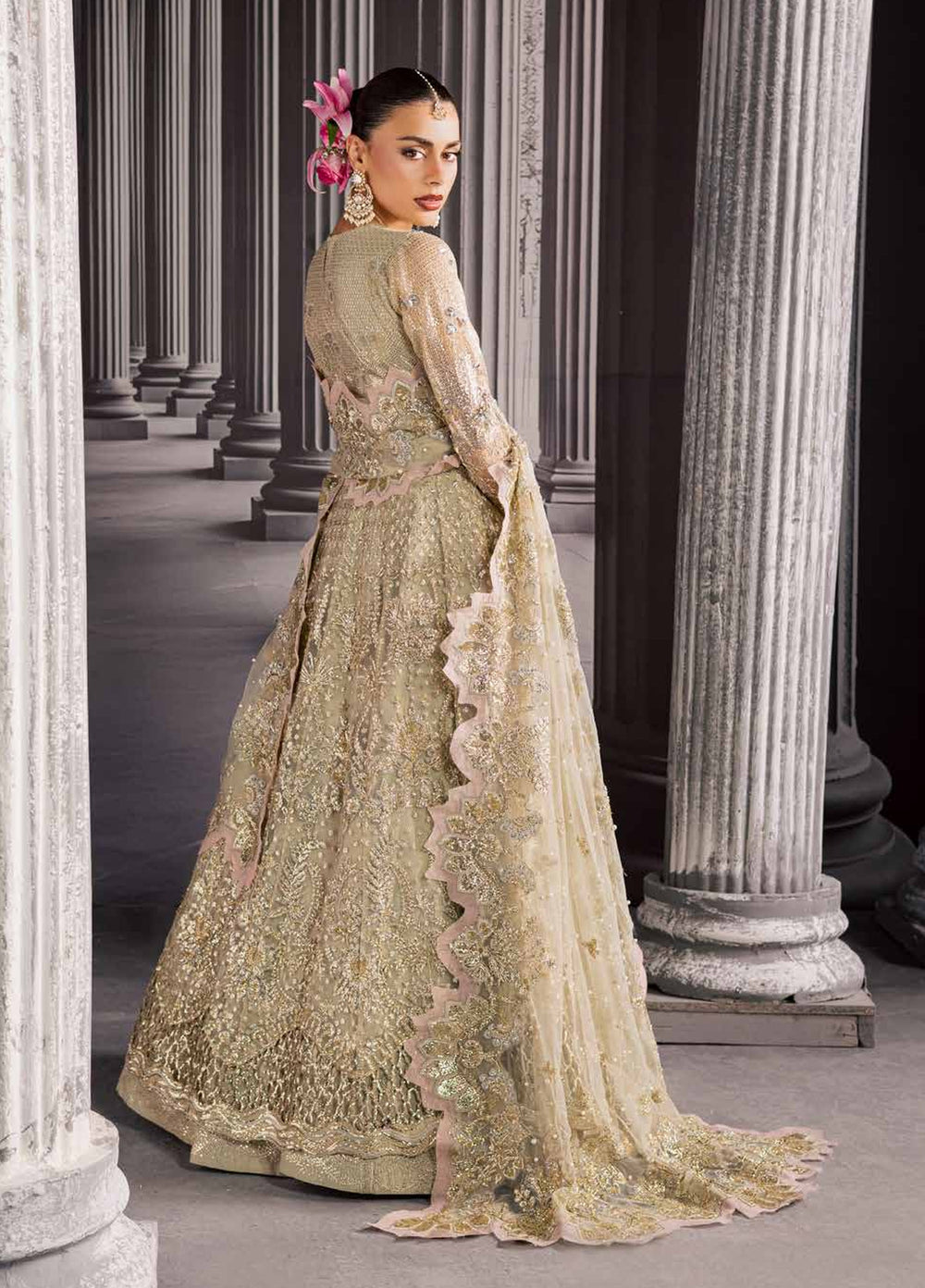 Muse Formal by Nureh Unstitched Embroidered Net 3 Piece Suit NU26UMF NFM-03 - Wedding Collection