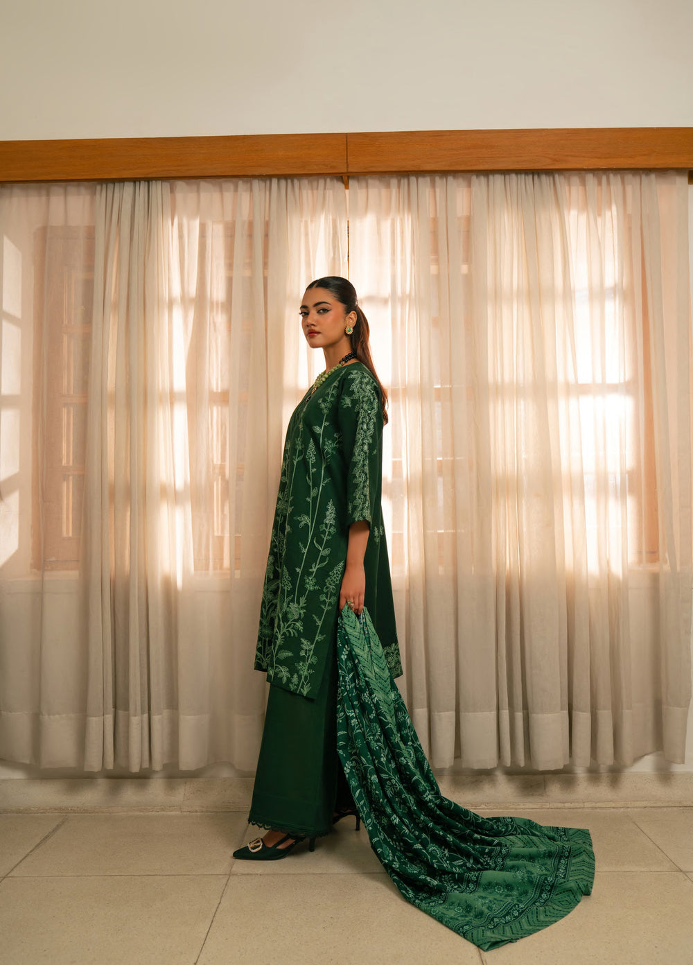 Manzil by Rashid Textiles Unstitched Embroidered Khaddar 3 Piece Suit RT26UKM D-1038 - Winter Collection