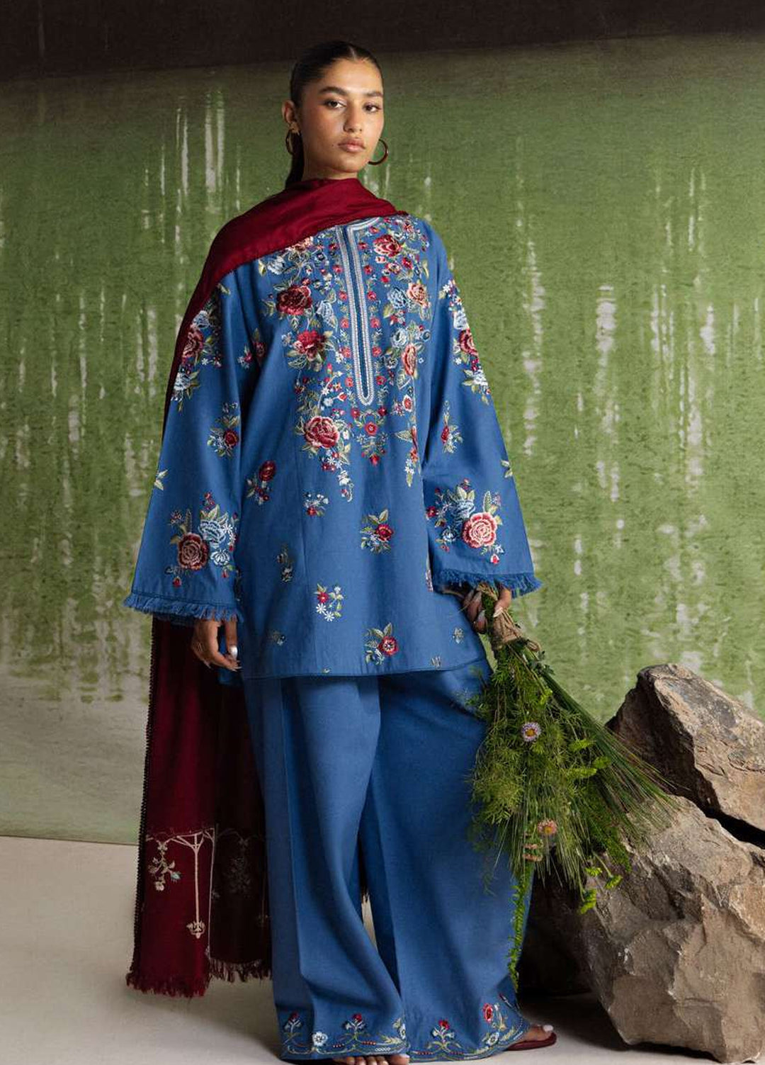 Coco by Zara Shahjahan Unstitched Khaddar 3 Piece Suit CZS26UKW ASMANI 9A - Winter Collection